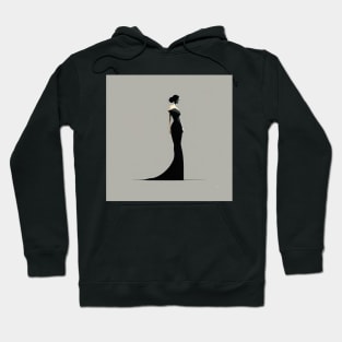 [AI Art] Lady in black, Minimal Art Style Hoodie